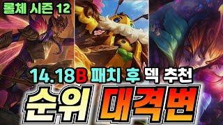 롤체시즌12 수치로 보는 14.18비패치 덱 순위