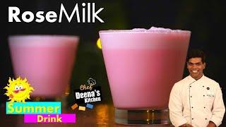 Rose Milk Recipe in Tamil  How to Make Perfect Rose Milk at Home  CDK 472  Chef Deenas Kitchen