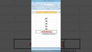 How to use the Excel AVERAGE function? #shorts