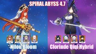C0 Nilou Bloom & C0 Clorinde Qiqi Hybrid  Spiral Abyss 4.7  Genshin Impact
