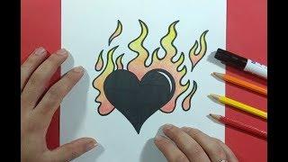 Como dibujar un corazon paso a paso 14  How to draw a heart 14