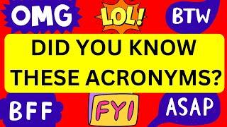  DID YOU KNOW THESE ACRONYMS? GUESS ALL THESE ACRONYMS XYZ FUN QUIZ