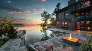 Lakefront Campfire  Relaxation and Peaceful Ambience with Cozy Fie Crackling in Lake House