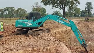 รีวิว รถขุดในตำนาน kobelco sk100-1 มาร์คทรี อาร์มพิเศษ เครื่องวางโบ อยากขาย excavator