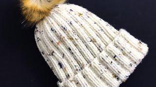 Easy Knit Ribbed Hat For Adult Men and Women How to knit for beginners Knitting for Baby