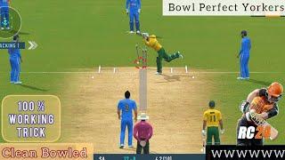 Yorker Ball Wicket Taking Trick   Real Cricket 24 Bowling Tips  RC24