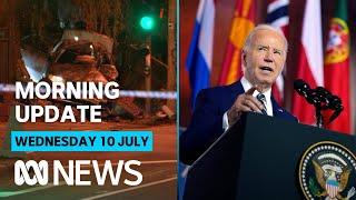 Teen linked to fatal crash in Melbourne arrested + Joe Biden speaks to NATO leaders  ABC News