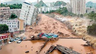 Tons of water hit China Dongting Lake has collapsed on the cities there is nowhere to run