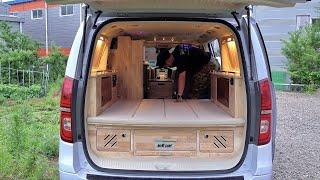 Process of Making Comfortable Camper With Used Van. Korean Camper Van Factory Technology