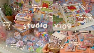 studio vlog  unboxing new products journaling & packing orders