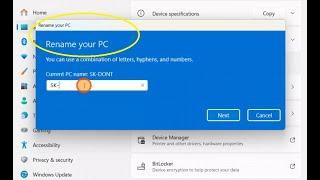 how to change your windows 11 User Name Rename this PC