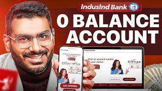 Indusind Bank Zero Balance Account Opening Online  Zero Balance Bank Account Opening Online