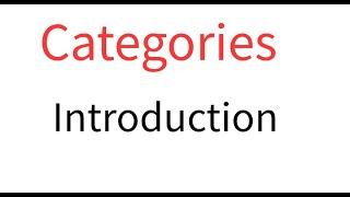 Categories 1 Introduction