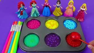 Satisfying Video I How to make Princess Lollipops in to Heart Pool AND Rainbow Painted Cutting ASMR