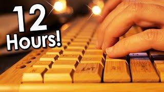 12 Hours ASMR Wooden Keyboard Typing  No Talking