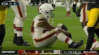 Nick Chubb serious knee injury vs. Steelers no replay shown