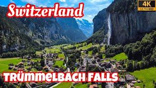 Switzerland Trümmelbach Falls  Loud thundering and roaring in the interior of the mountain