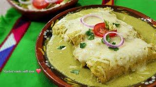 The Easiest Enchiladas in a Creamy Green Sauce  Quick Enchiladas Verdes ️