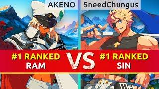 GGST ▰ AKENO #1 Ranked Ramlethal vs SneedChungus #1 Ranked Sin. High Level Gameplay