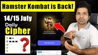 Congratulations Hamster Kombat is Back and Running  14 july cipher code hamster