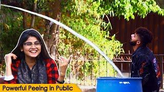 Powerful Pee Prank On Cute Girls  AWESOME REACTIONS
