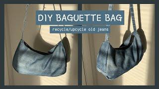DIY BAGUETTE BAG - recycleupcycle jeans tutorial