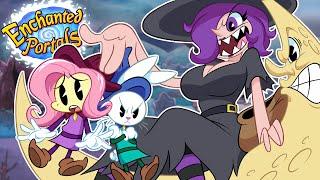 Fluttershee and Angel Bunny play ENCHANTED PORTALS  GLITCHES WITCHES AND BAD WORDS 