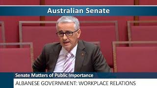 Senate Matters of Public Importance - Albanese Government Workplace Relations