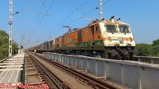 Train Crossing on Abna Bridge। #railway #railwaybridge #train #khandwa