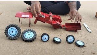 mini tractor unboxing and fitting wheels toys World