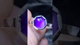 Amethyst Ring Bezel Set in Solid Sterling Silver