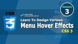 Various Text Menu Hover Effects in CSS Session 3  CSS 3  Tutor Pratik