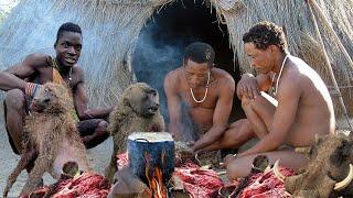 HADZA HUNT BABOON AND COOKING