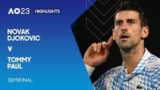 Novak Djokovic v Tommy Paul Highlights  Australian Open 2023 Semifinal