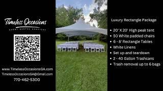 Timeless Occasions Luxury Rectangle Package 20x20 Tent