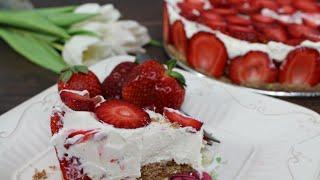 Strawberry White Chocolate Cheesecake - No Bake