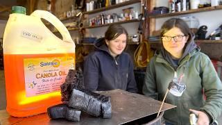 BLACK POWDER from CHARCOAL and WASTE OIL