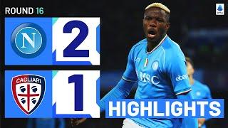 NAPOLI-CAGLIARI 2-1  HIGHLIGHTS  Osimhen and Kvara both on target for champions  Serie A 202324