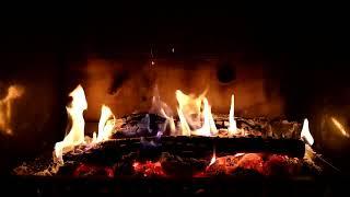 Crackling Fireplace with Golden Flames