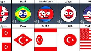 Turkey In Some Countries Language and Flags