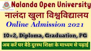 Nalanda Open University Admission 2021 Online Form Apply  NOU UG- PG Admission 2021  NOU Admission