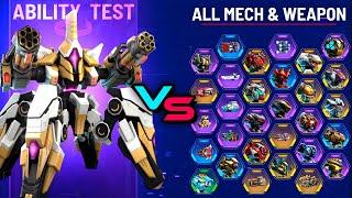 Blockhorn Ability Vs All Mech & Weapon - Mech Arena Robots