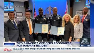 WWSB ABC 7  Sarasota Police Officer Recognized at City Commission Meeting