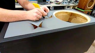 Installing New Veneer from Amazon on My Cerwin Vega D-9s Part 4 D9 Restoration