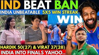 IND 5-5 Streak India Beat BAN by 50 Runs  Hardik 5027 Virat 3728  T20 World Cup 2024