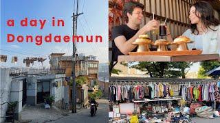 KOREA VLOG  a day in Dongdaemun thrifting cafe fabric market mukbang + exploring