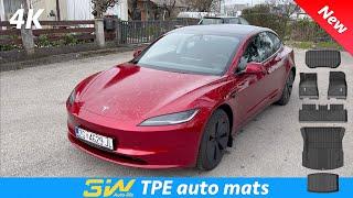 Tesla Model 3 2024 Highland 3W TPE All-weather floor mats Unboxing & Full Review