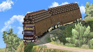 Overloaded Trailer - the most dangerous road  Euro Truck Simulator 2