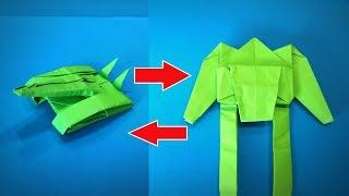 Origami Transformer  How to Make a Paper Transformer Turns into Tank Origami Robot DIY