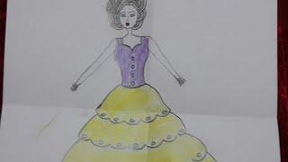 Prenses elbise çizimi  Princess dress draw